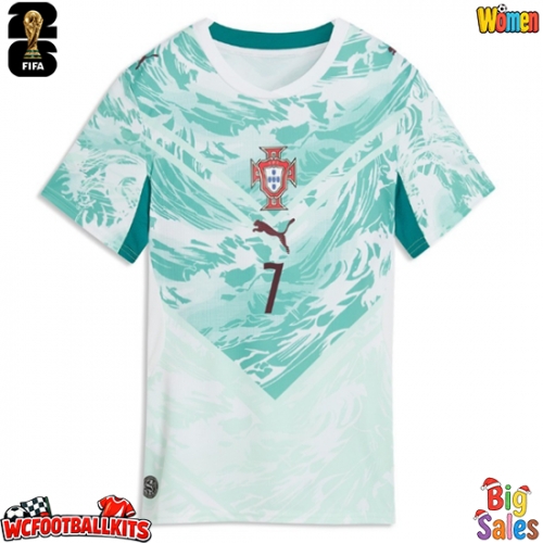 Portugal Cristiano Ronaldo #7 Replica Away Stadium Shirt for Women World Cup 2026 Short Sleeve